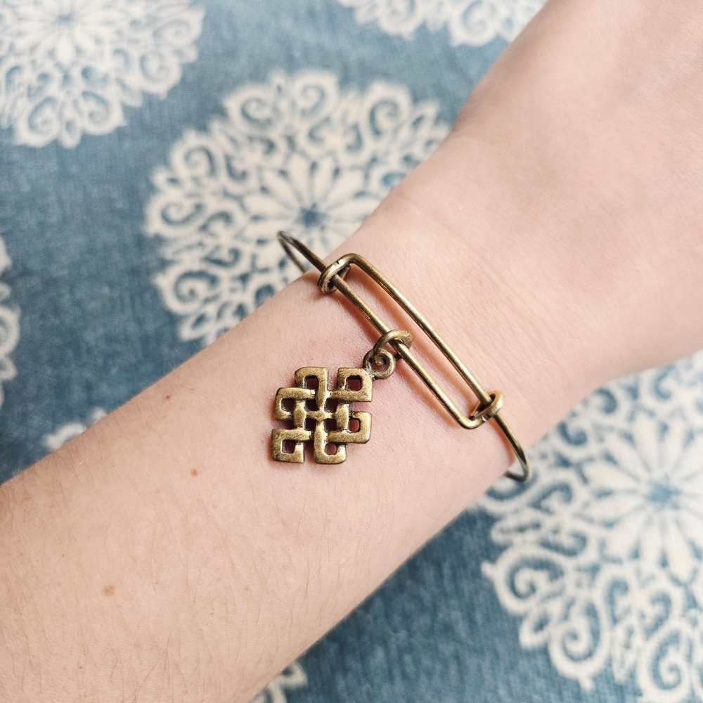 Vintage Alex & Ani Gold Celtic Endless Knot Bracelet & Anklet
